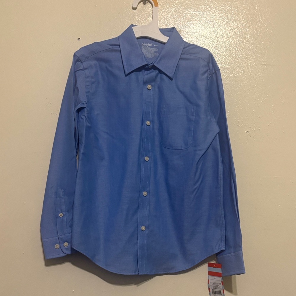 Cat & Jack Classic Blue Dress Shirt Size S (6/7)
